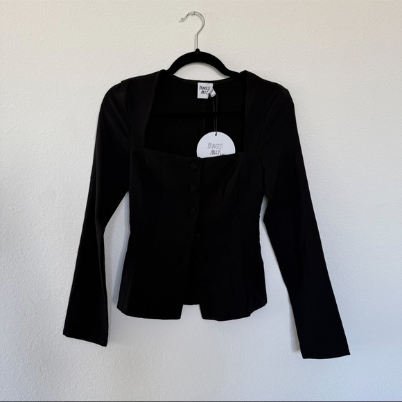 Princess Polly Black Tailored Long Sleeve - Picture 4 of 7